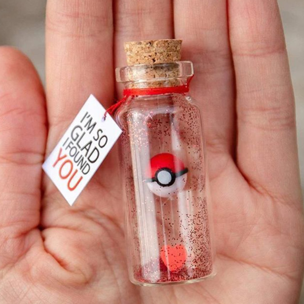 "I Found You" Personalized Message With Heart & Pokeball - AwwBottles